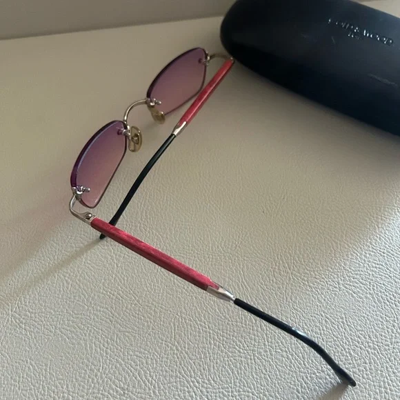 Purple Rimless Sunglasses - Picture 4 of 5